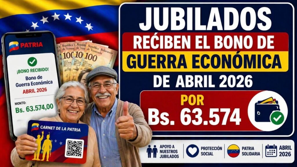 Jubilados reciben el Bono de Guerra Económica de abril por Bs. 63.574