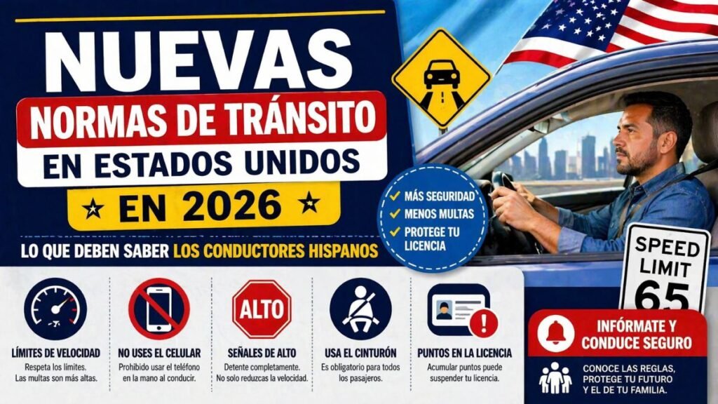 Nuevas normas de tránsito en Estados Unidos en 2026 - lo que deben saber los conductores hispanos
