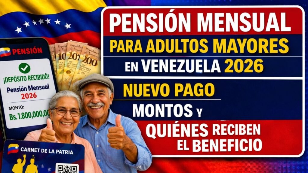 Pensión Mensual para Adultos Mayores en Venezuela 2026 - Nuevo Pago, Montos y Quiénes Reciben el Beneficio