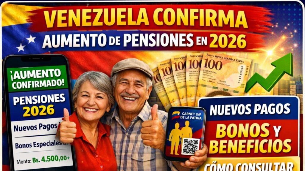 Venezuela Confirma Aumento de Pensiones en 2026 - Nuevos Pagos, Bonos y Cómo Consultarlos